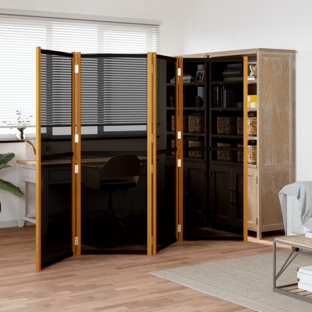 Kamerscherm met 4 panelen 280x180 cm zwart is nu te koop bij PeponiXL, paradijselijk wonen!