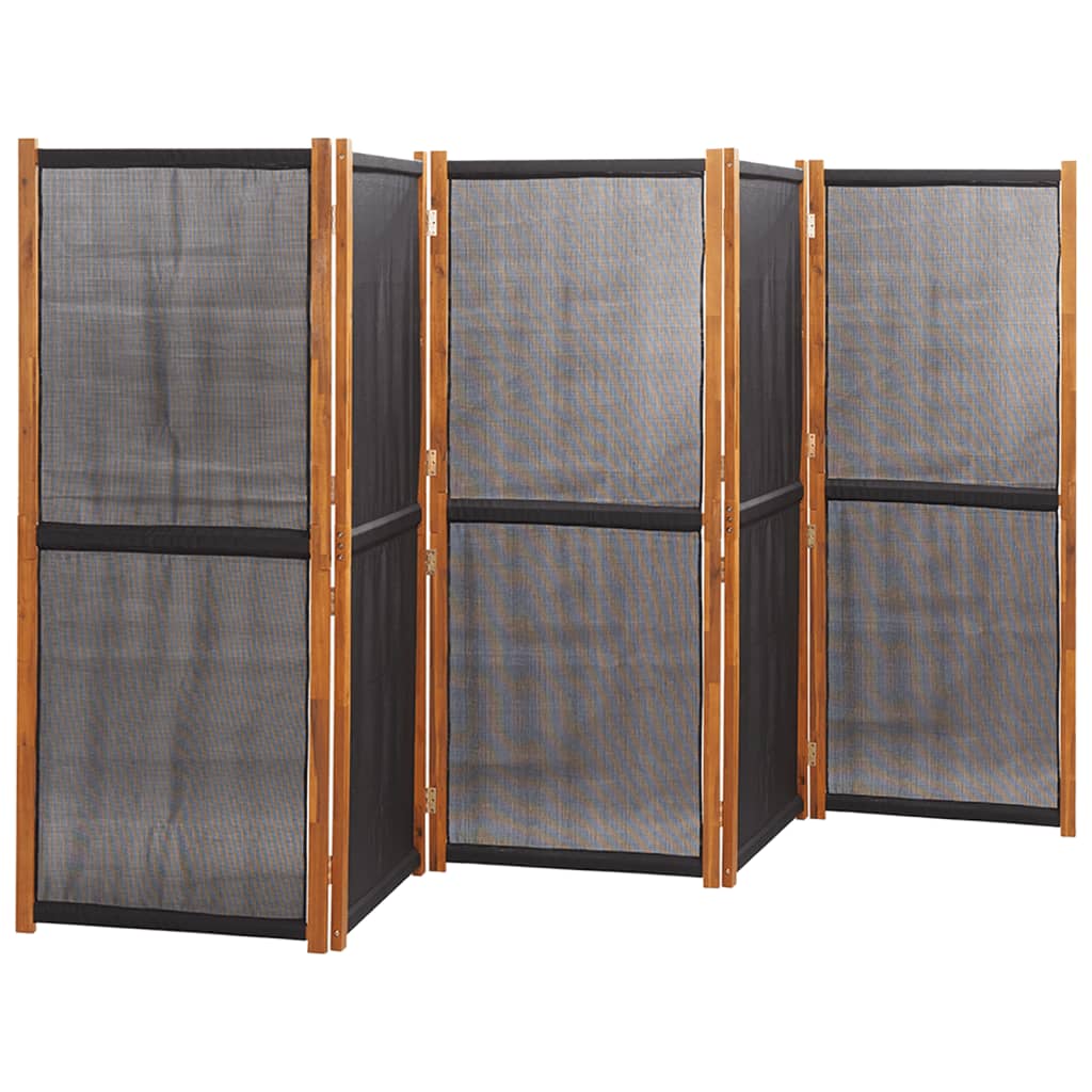 Kamerscherm met 5 panelen 350x180 cm zwart is nu te koop bij PeponiXL, paradijselijk wonen!