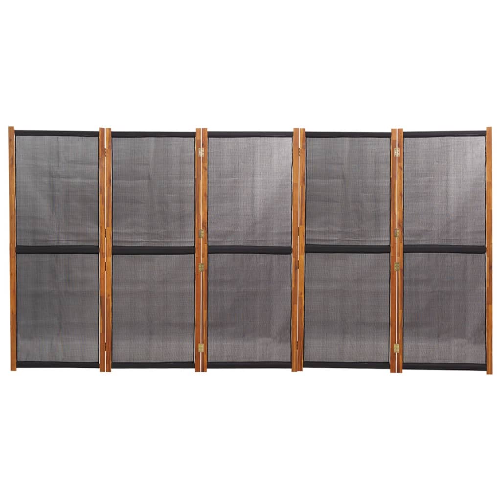Kamerscherm met 5 panelen 350x180 cm zwart is nu te koop bij PeponiXL, paradijselijk wonen!