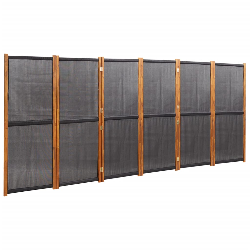 Kamerscherm met 6 panelen 420x180 cm zwart is nu te koop bij PeponiXL, paradijselijk wonen!