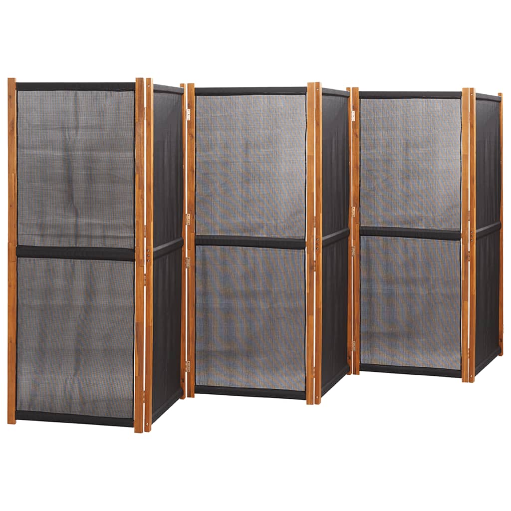 Kamerscherm met 6 panelen 420x180 cm zwart is nu te koop bij PeponiXL, paradijselijk wonen!
