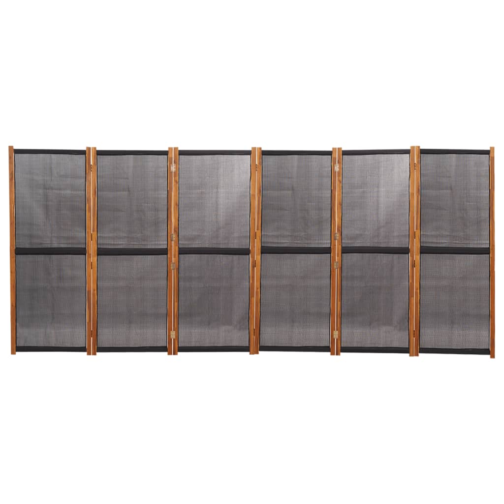 Kamerscherm met 6 panelen 420x180 cm zwart is nu te koop bij PeponiXL, paradijselijk wonen!