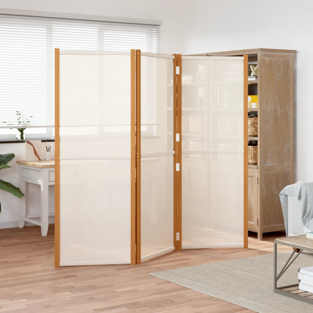 Kamerscherm met 3 panelen 210x180 cm crèmewit is nu te koop bij PeponiXL, paradijselijk wonen!