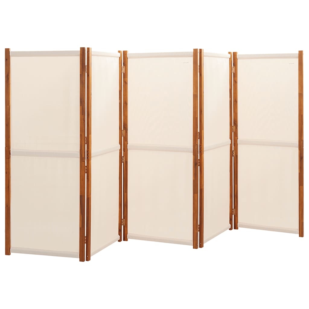 Kamerscherm met 5 panelen 350x180 cm crèmewit is nu te koop bij PeponiXL, paradijselijk wonen!