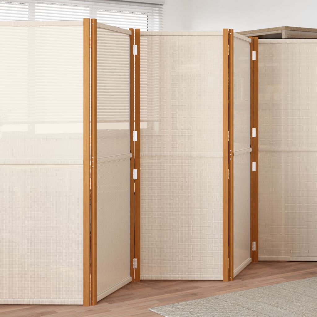 Kamerscherm met 5 panelen 350x180 cm crèmewit is nu te koop bij PeponiXL, paradijselijk wonen!