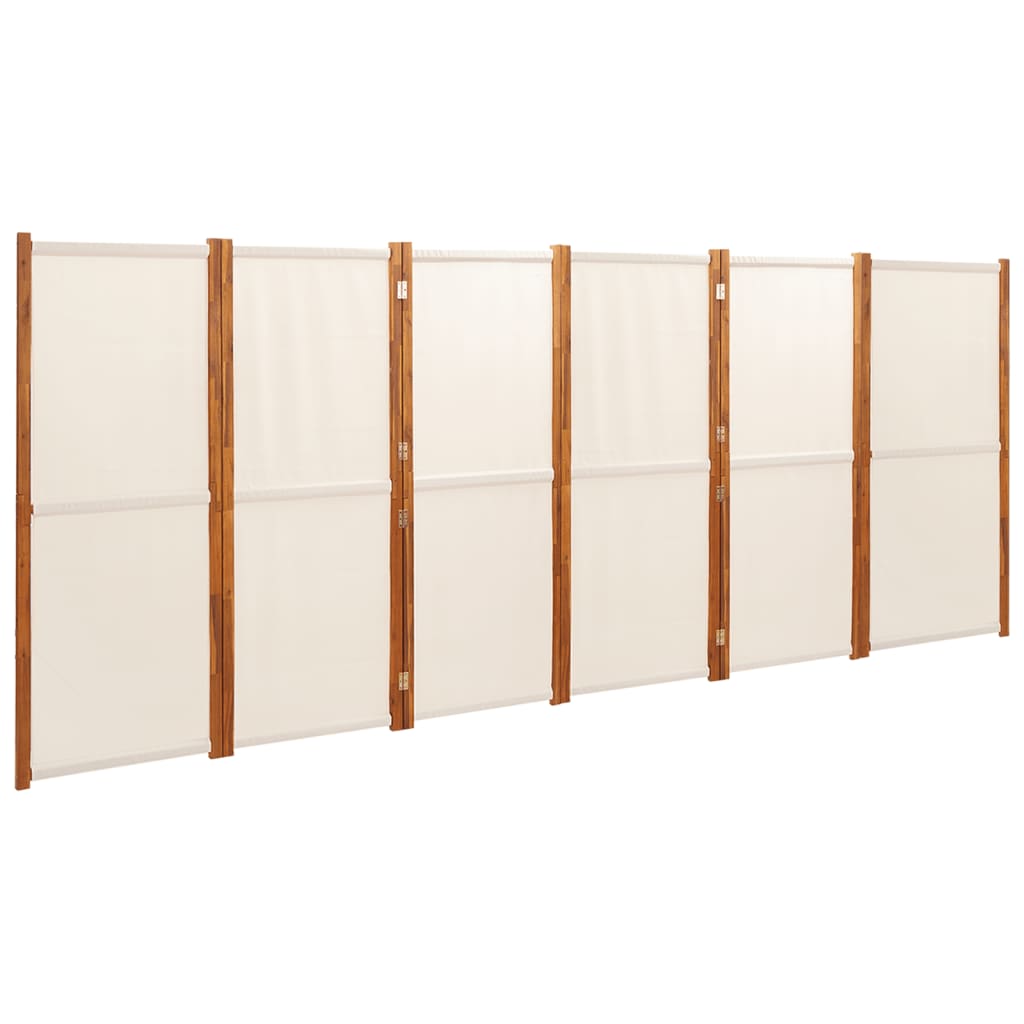 Kamerscherm met 6 panelen 420x180 cm crèmewit is nu te koop bij PeponiXL, paradijselijk wonen!
