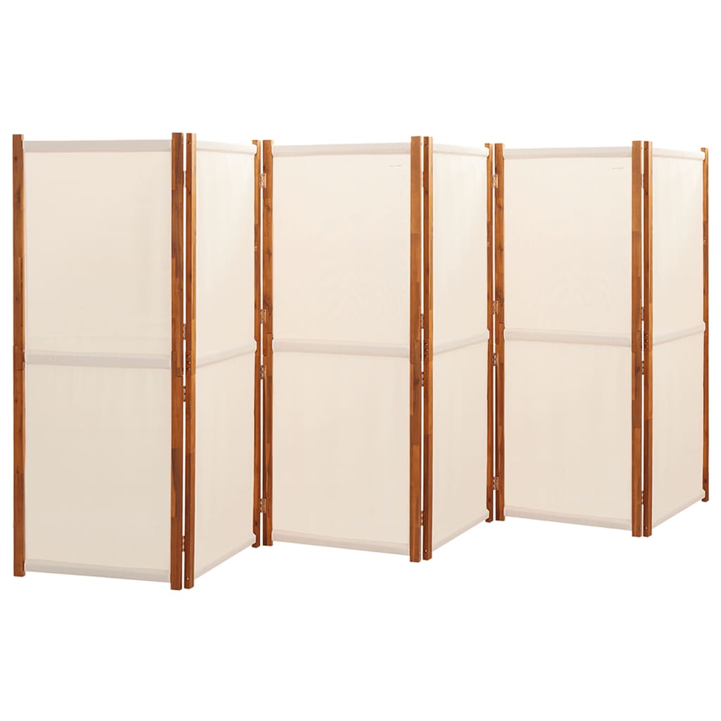 Kamerscherm met 6 panelen 420x180 cm crèmewit is nu te koop bij PeponiXL, paradijselijk wonen!