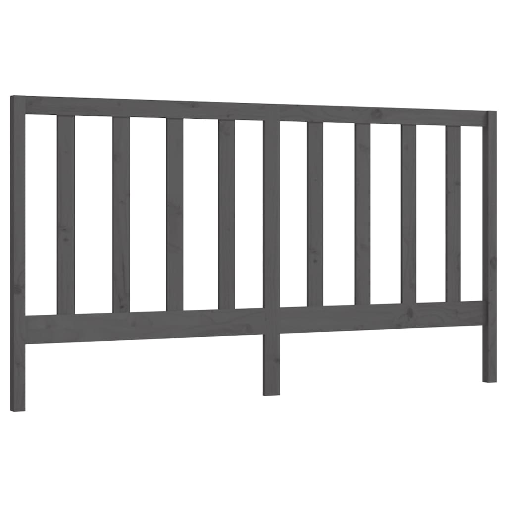 Hoofdbord 206x4x100 cm massief grenenhout grijs is nu te koop bij PeponiXL, paradijselijk wonen!