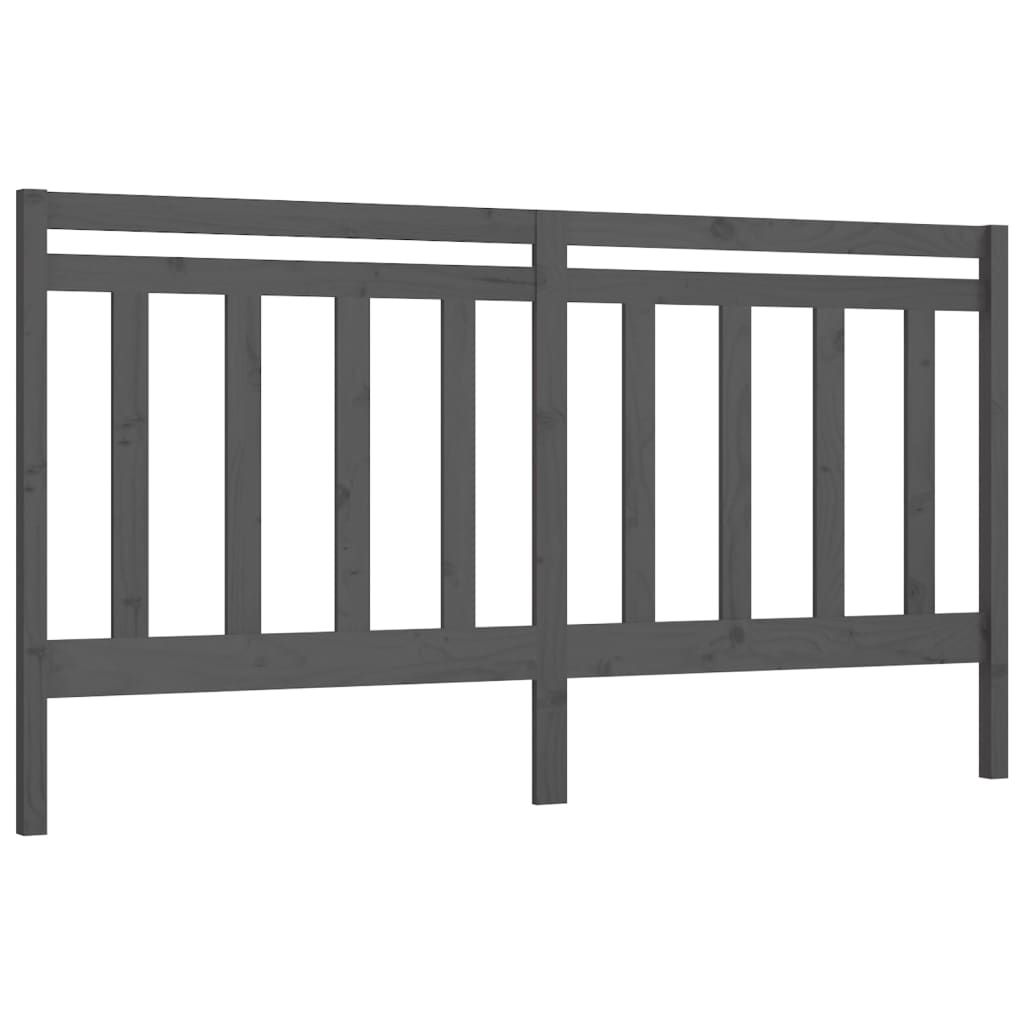 Hoofdbord 206x4x100 cm massief grenenhout grijs is nu te koop bij PeponiXL, paradijselijk wonen!