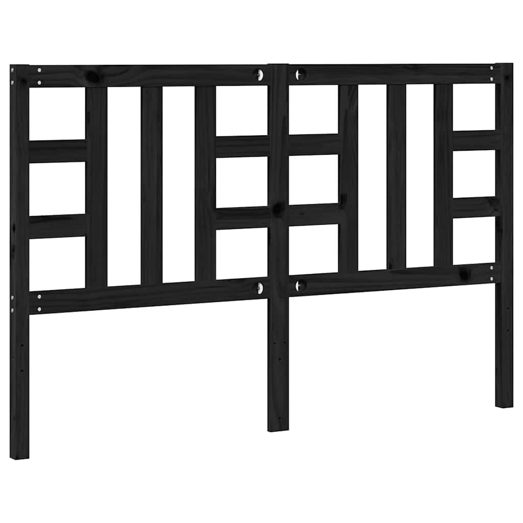 Hoofdbord 146x4x100 cm massief grenenhout zwart is nu te koop bij PeponiXL, paradijselijk wonen!