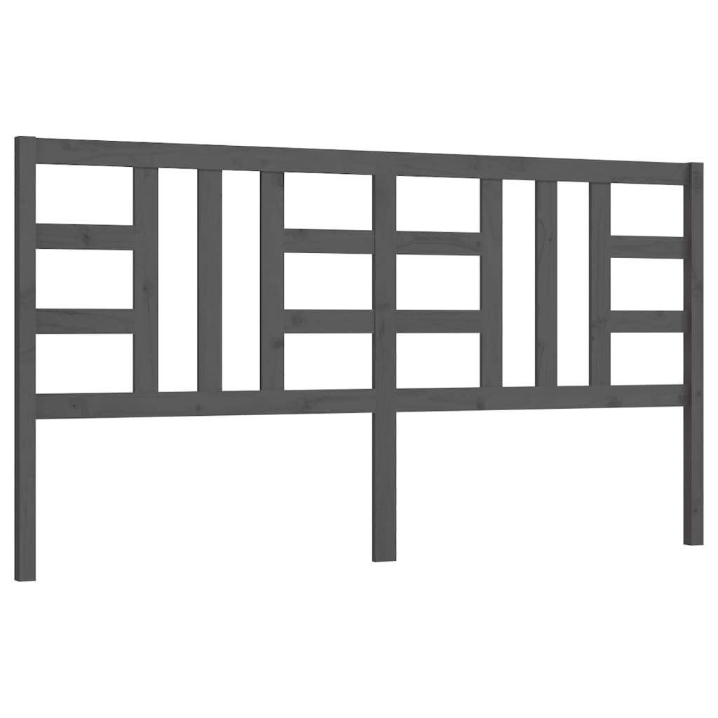 Hoofdbord 186x4x100 cm massief grenenhout grijs is nu te koop bij PeponiXL, paradijselijk wonen!