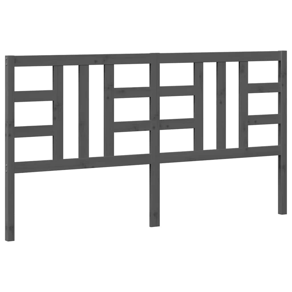 Hoofdbord 186x4x100 cm massief grenenhout grijs is nu te koop bij PeponiXL, paradijselijk wonen!