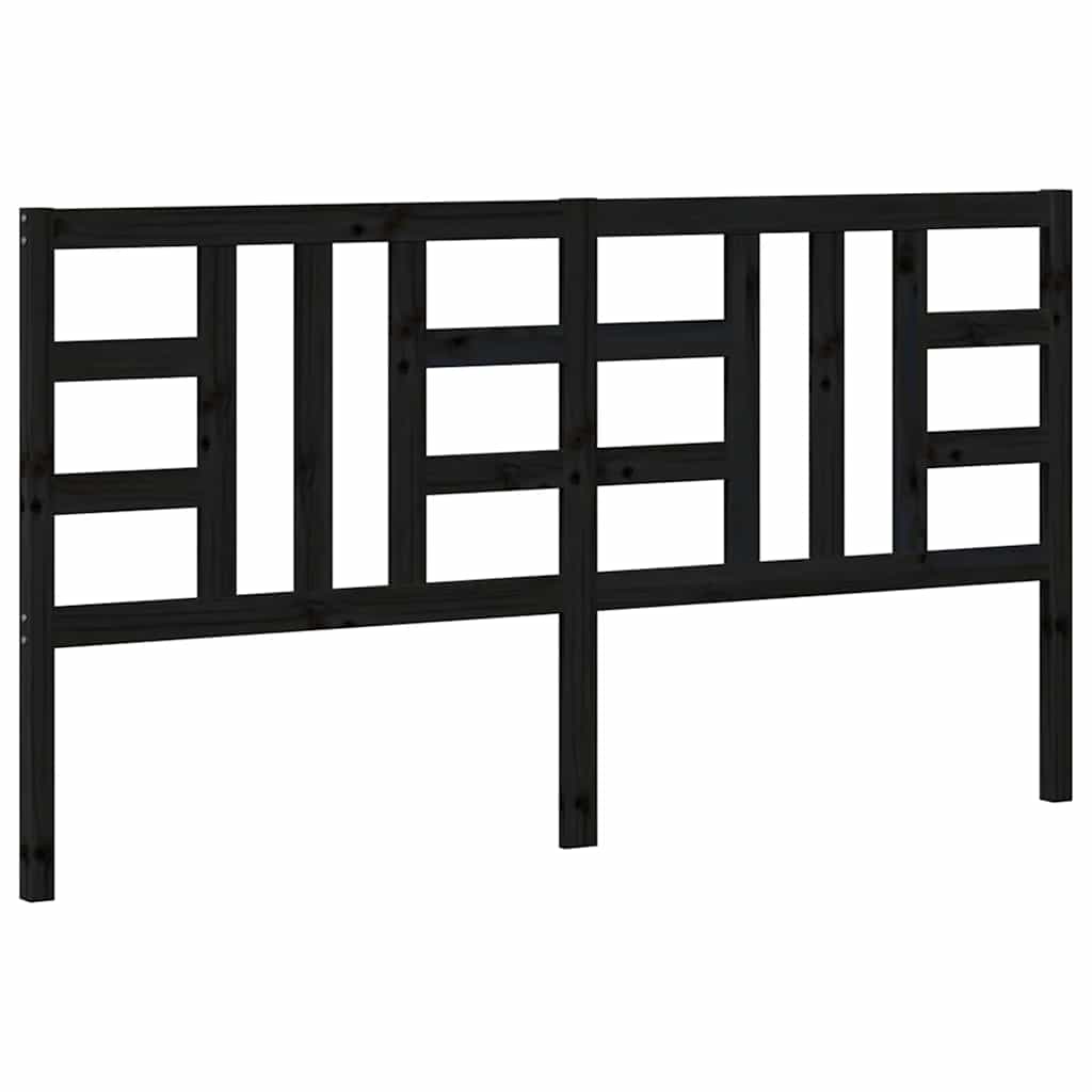 Hoofdbord 186x4x100 cm massief grenenhout zwart