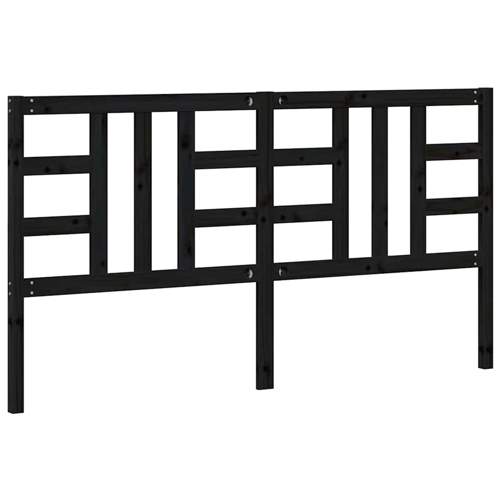 Hoofdbord 186x4x100 cm massief grenenhout zwart