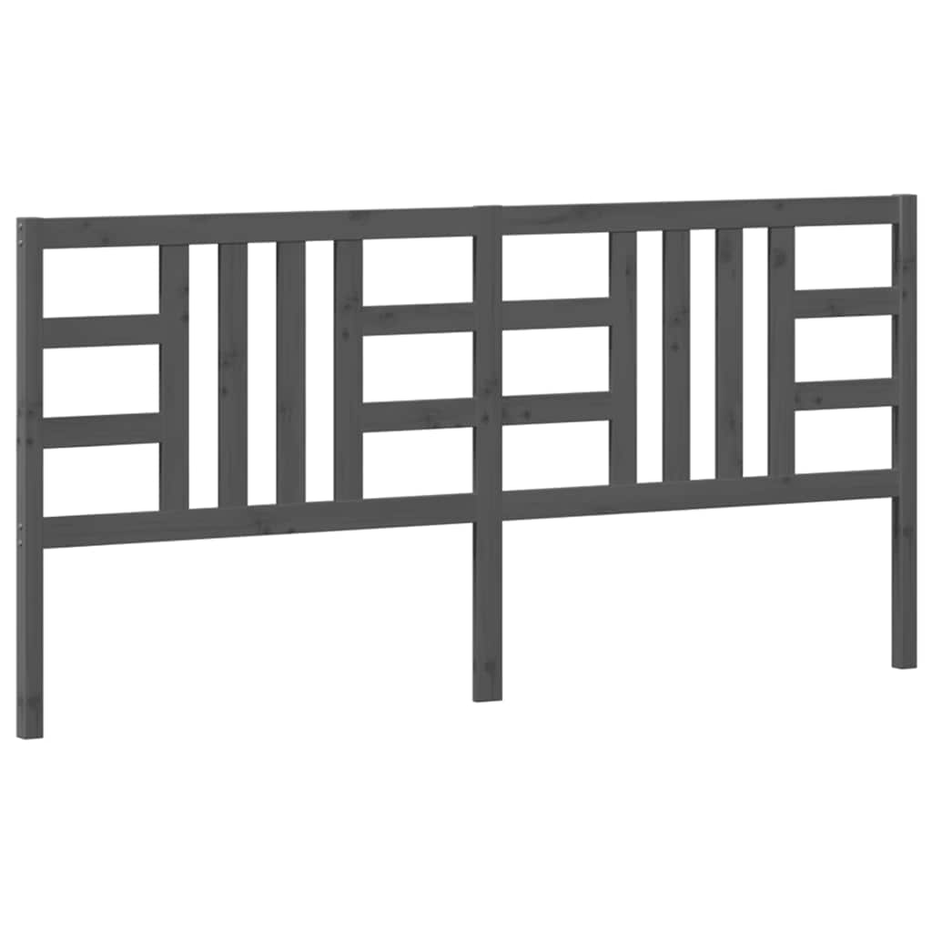 Hoofdbord 206x4x100 cm massief grenenhout grijs is nu te koop bij PeponiXL, paradijselijk wonen!