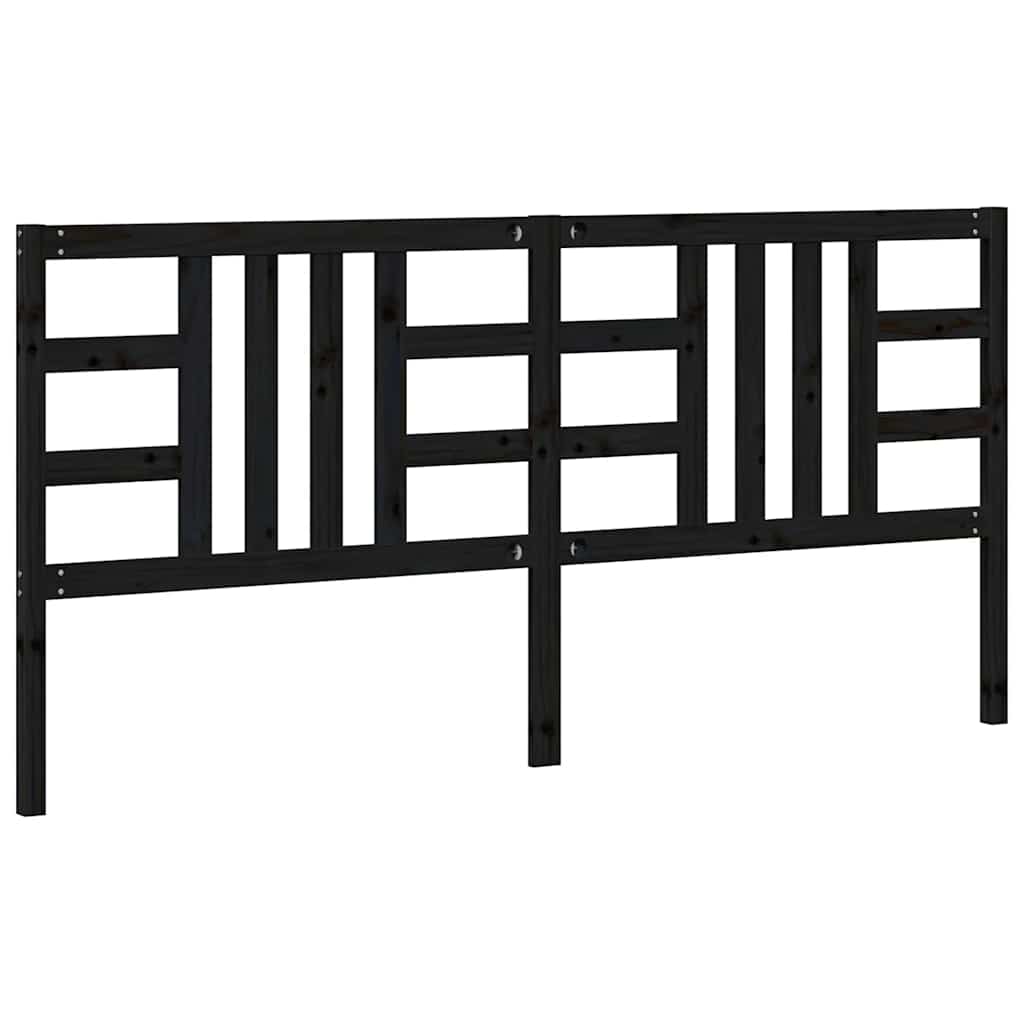 Hoofdbord 206x4x100 cm massief grenenhout zwart is nu te koop bij PeponiXL, paradijselijk wonen!