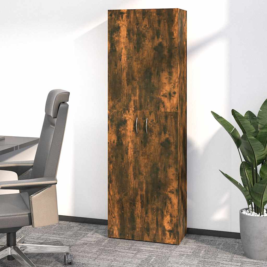 Kantoorkast 60x32x190 cm bewerkt hout gerookt eikenkleurig is nu te koop bij PeponiXL, paradijselijk wonen!