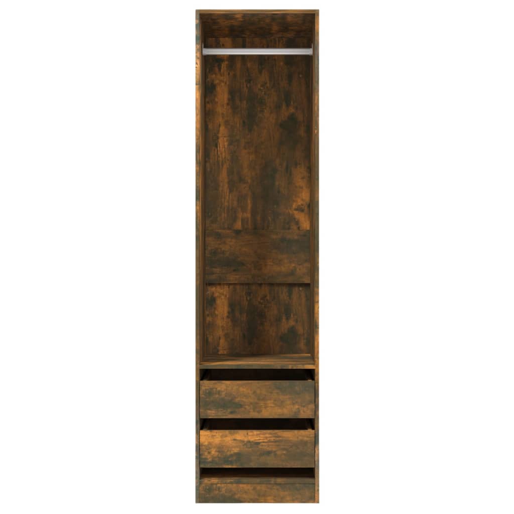 Kledingkast met lades 50x50x200 cm bewerkt hout gerookt eiken is nu te koop bij PeponiXL, paradijselijk wonen!