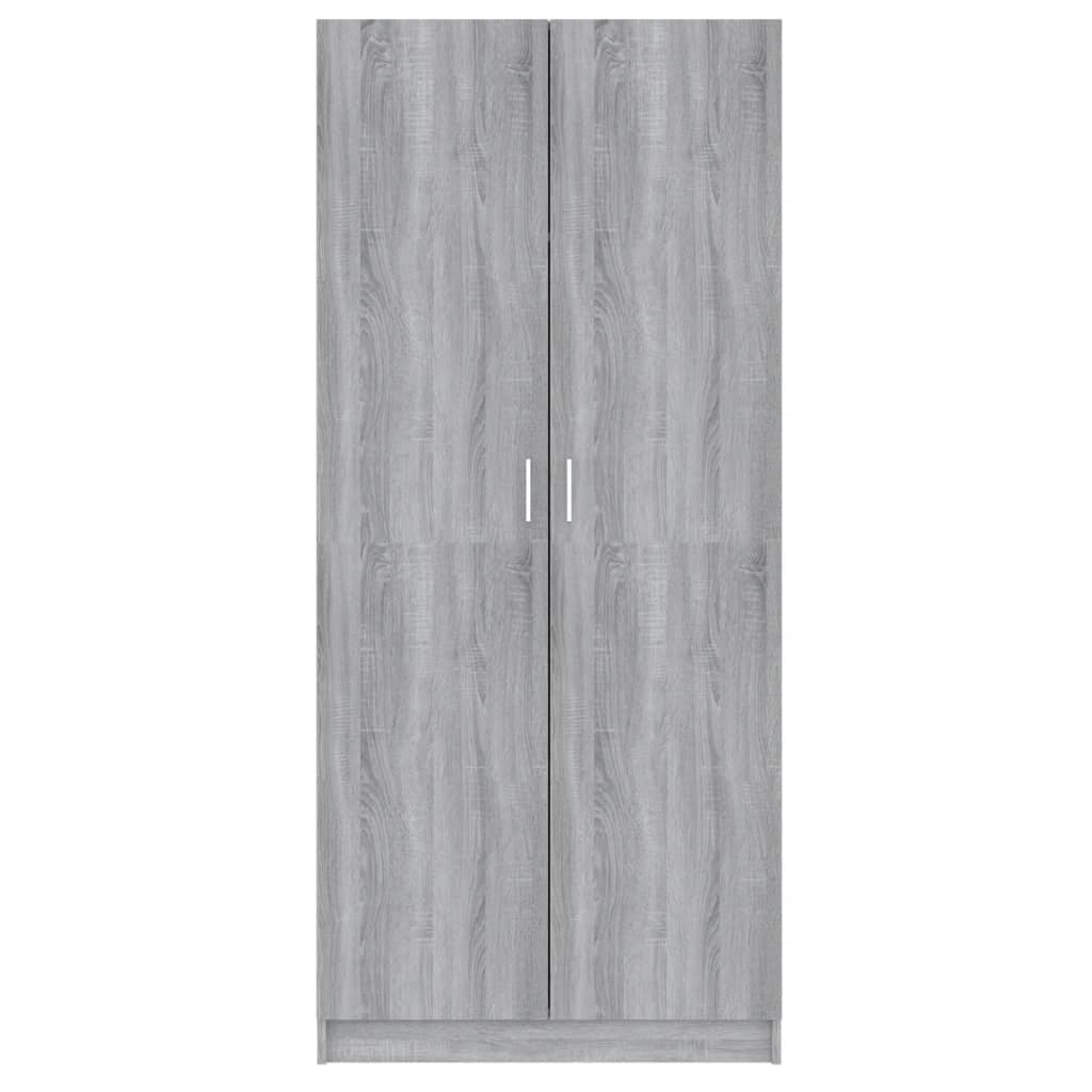 Kledingkast 80x52x180 cm bewerkt hout grijs sonoma eikenkleurig is nu te koop bij PeponiXL, paradijselijk wonen!