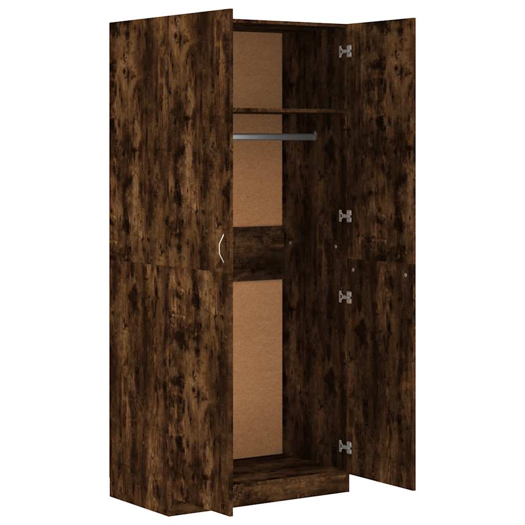 Kledingkast 90x52x200 cm bewerkt hout gerookt eikenkleurig is nu te koop bij PeponiXL, paradijselijk wonen!