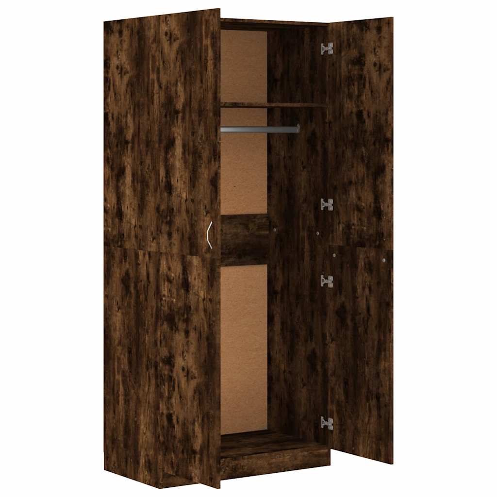 Kledingkast 90x52x200 cm bewerkt hout gerookt eikenkleurig is nu te koop bij PeponiXL, paradijselijk wonen!