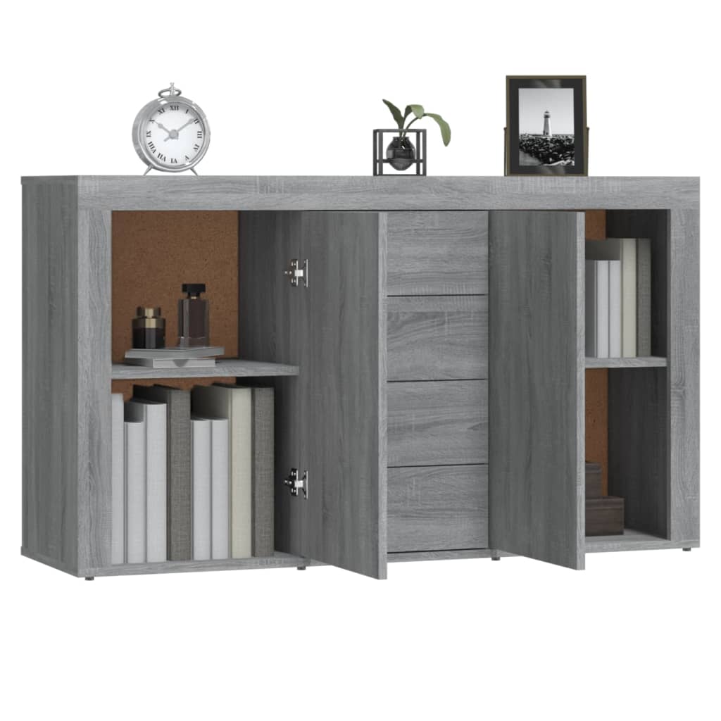 Dressoir 120x36x69 cm bewerkt hout grijs sonoma eikenkleurig is nu te koop bij PeponiXL, paradijselijk wonen!
