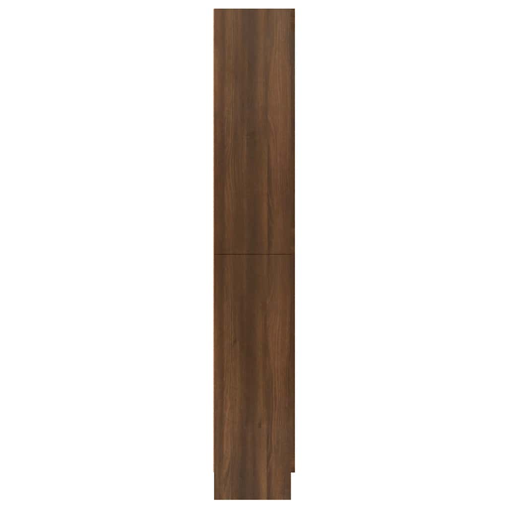 Vitrinekast 82,5x30,5x185 cm bewerkt hout bruin eikenkleur is nu te koop bij PeponiXL, paradijselijk wonen!