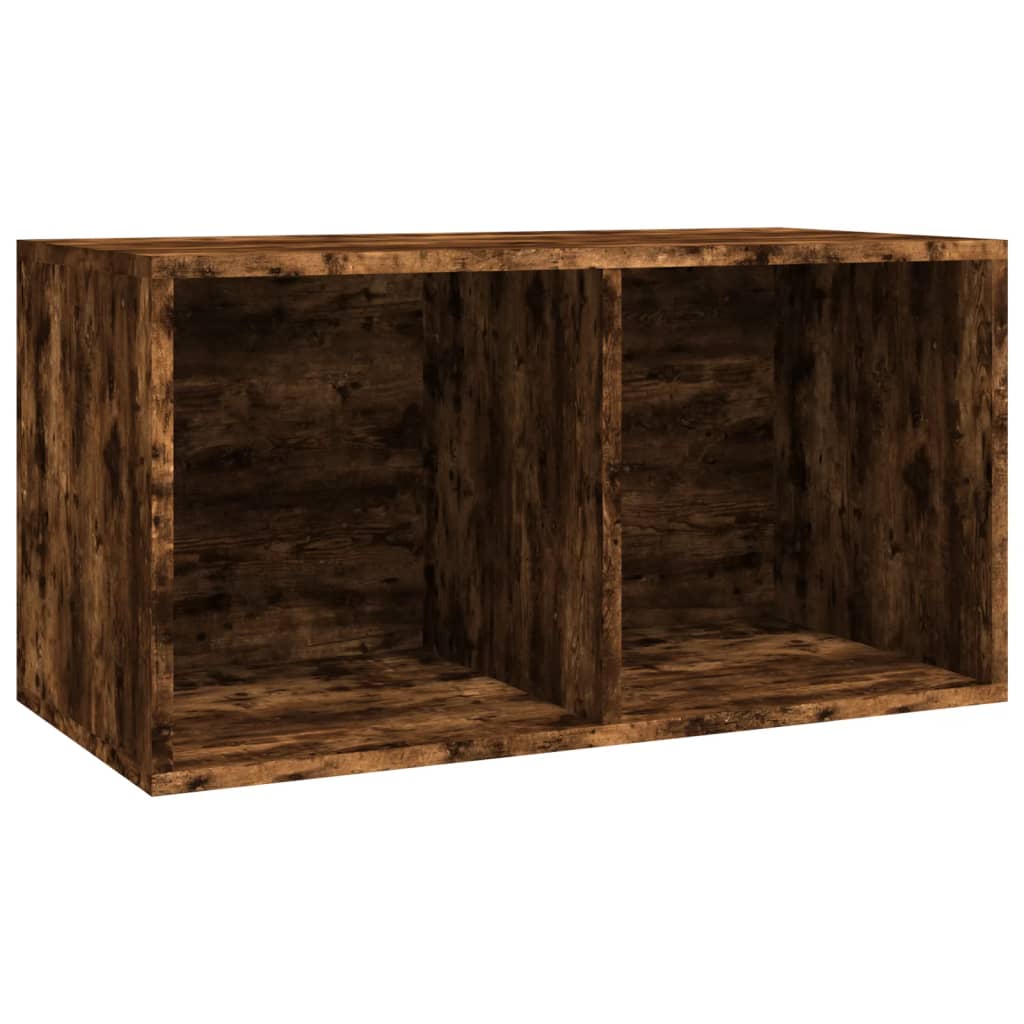 Opbergbox voor LP's 71x34x36 cm bewerkt hout gerookt eikenkleur is nu te koop bij PeponiXL, paradijselijk wonen!