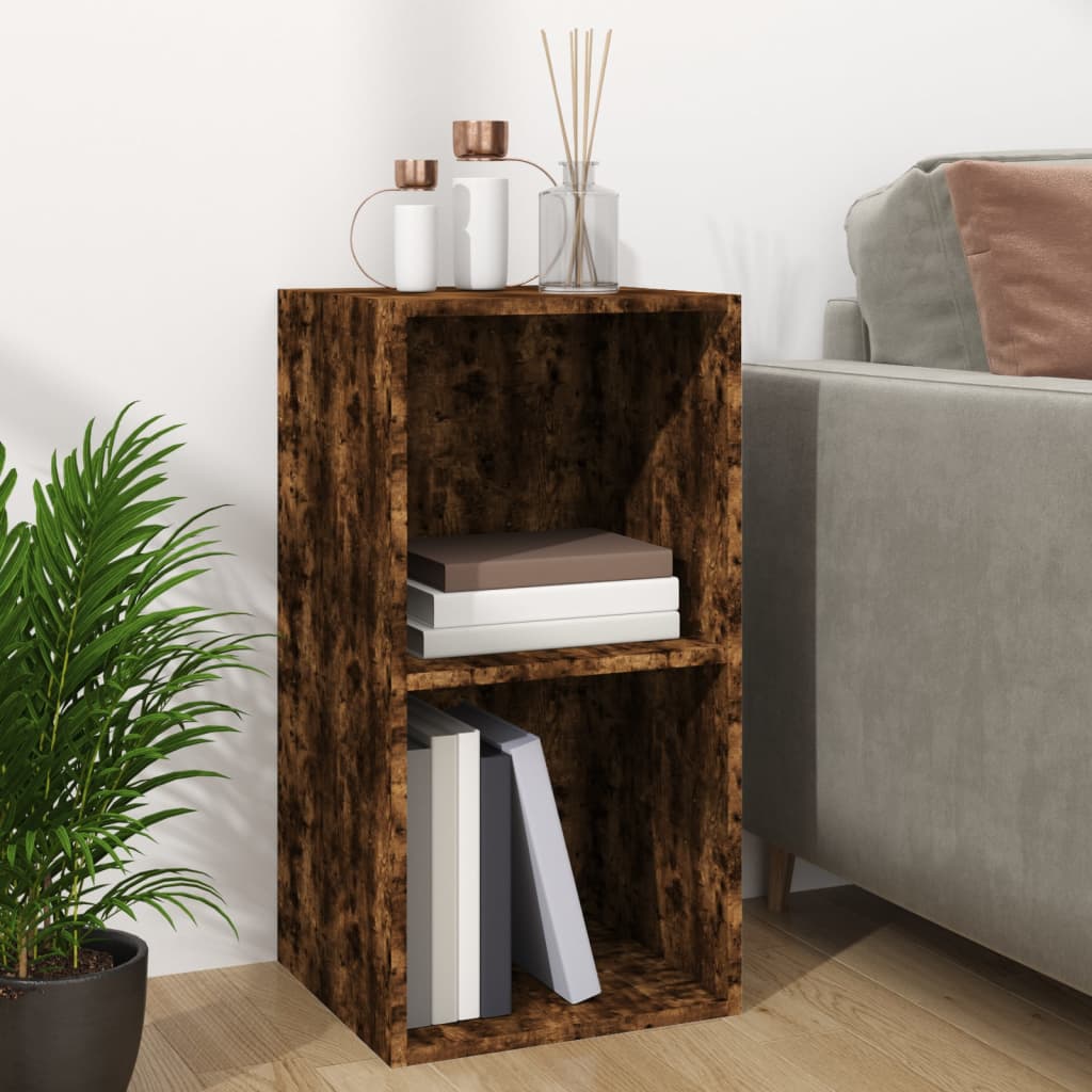 Opbergbox voor LP's 71x34x36 cm bewerkt hout gerookt eikenkleur is nu te koop bij PeponiXL, paradijselijk wonen!