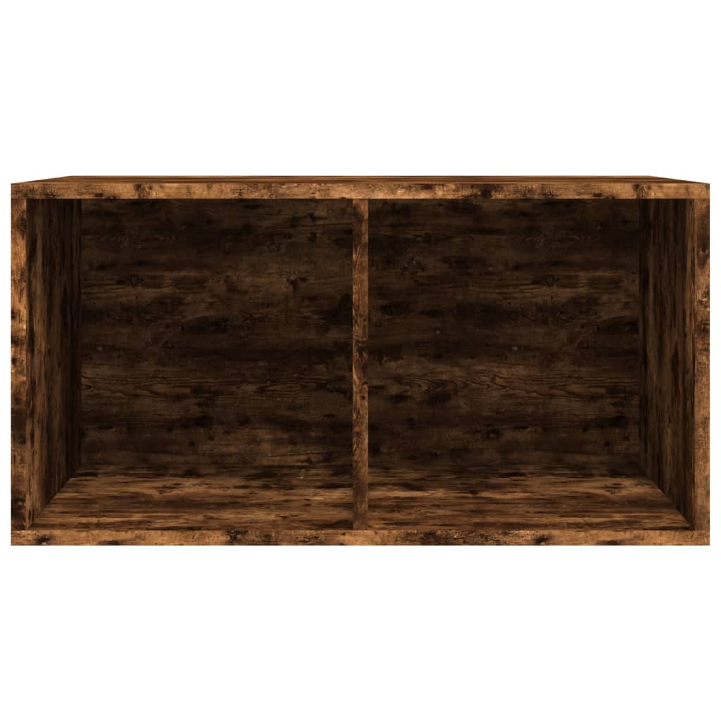 Opbergbox voor LP's 71x34x36 cm bewerkt hout gerookt eikenkleur is nu te koop bij PeponiXL, paradijselijk wonen!