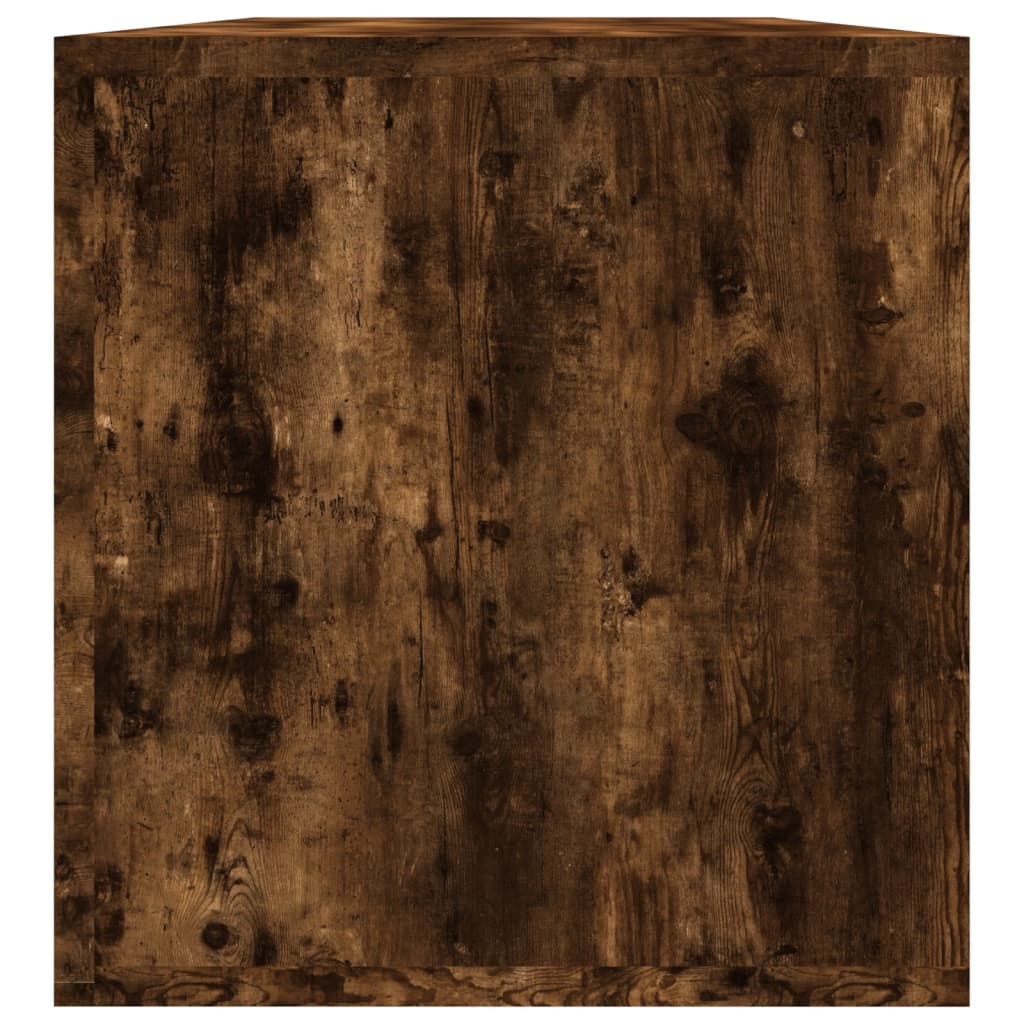 Opbergbox voor LP's 71x34x36 cm bewerkt hout gerookt eikenkleur is nu te koop bij PeponiXL, paradijselijk wonen!