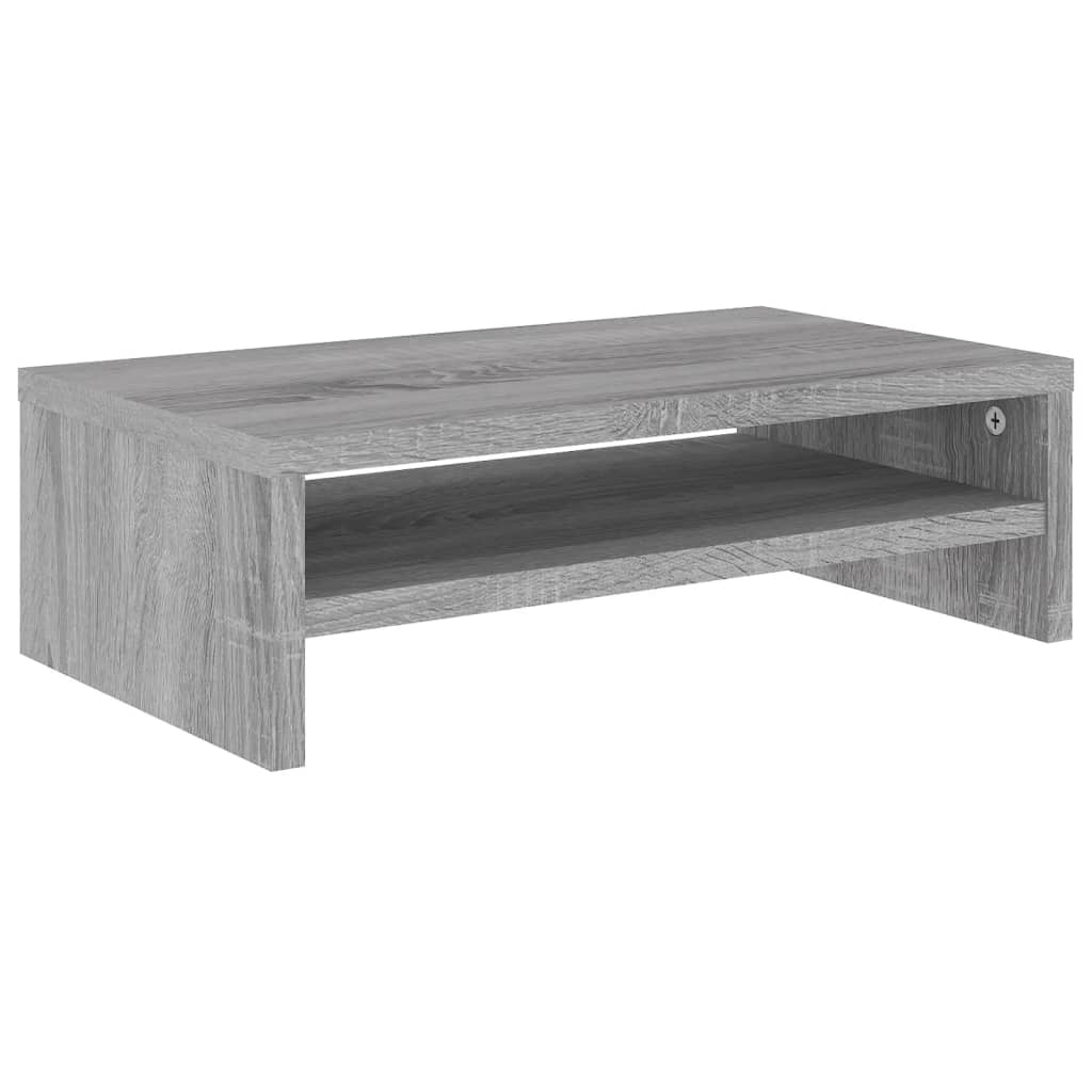 Monitorstandaard 42x24x13 cm bewerkt hout grijs sonoma eiken is nu te koop bij PeponiXL, paradijselijk wonen!