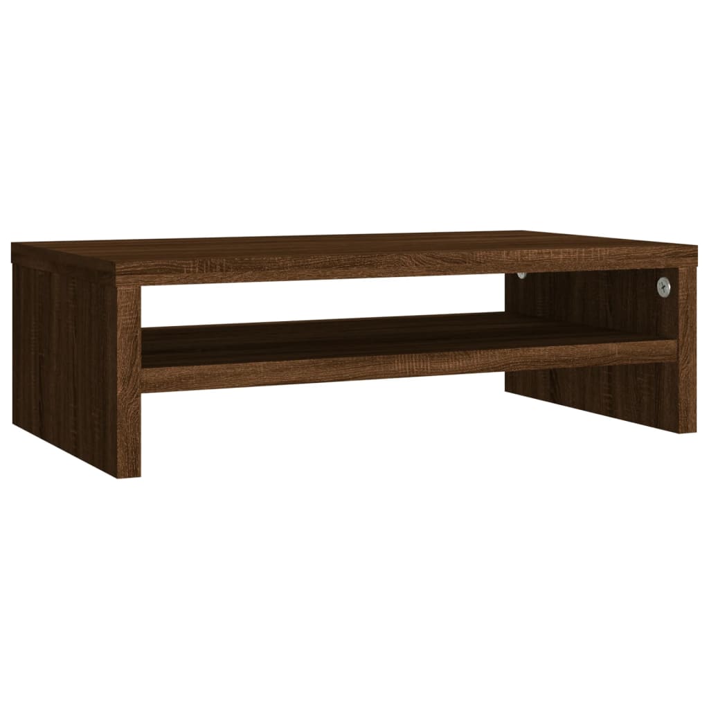 Monitorstandaard 42x24x13 cm bewerkt hout bruin eikenkleur is nu te koop bij PeponiXL, paradijselijk wonen!
