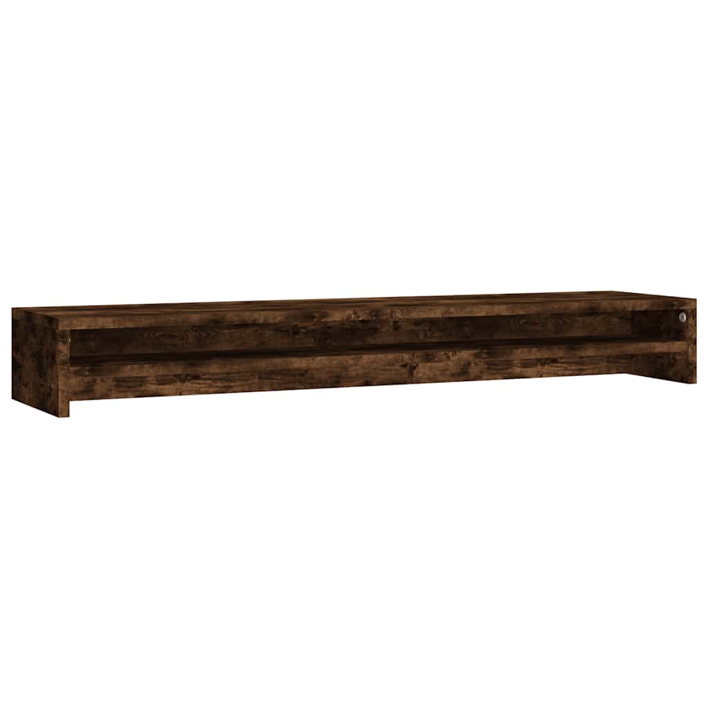 Monitorstandaard 100x24x13 cm bewerkt hout gerookt eikenkleurig is nu te koop bij PeponiXL, paradijselijk wonen!