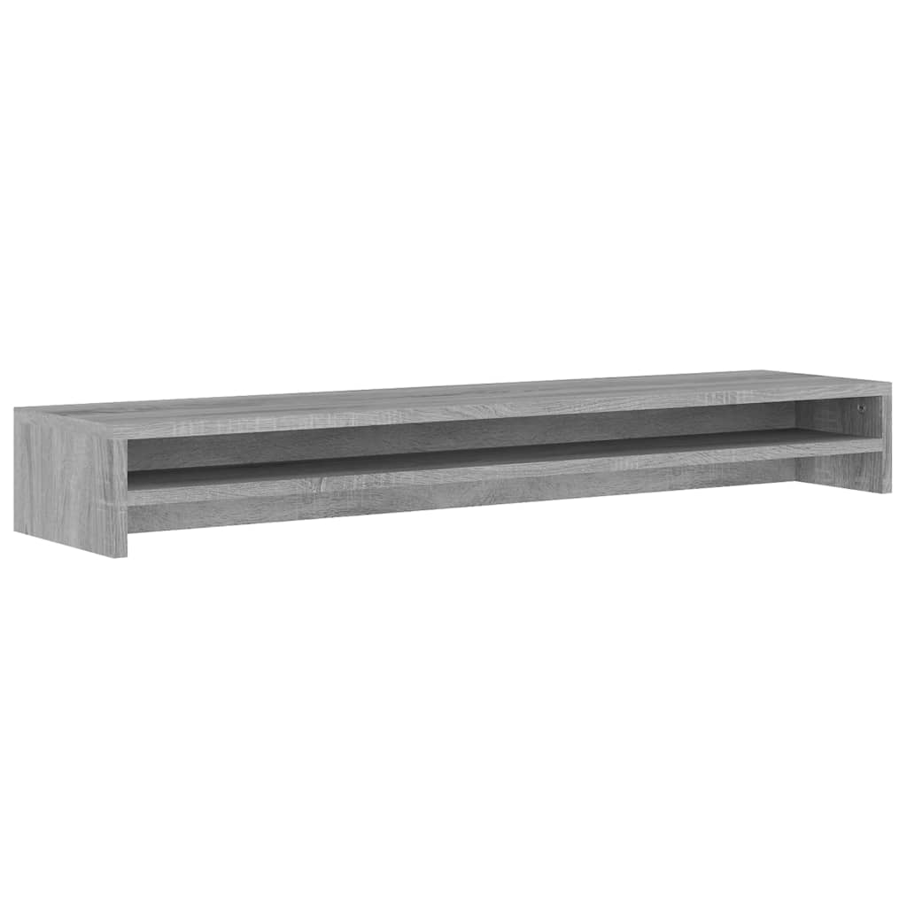 Monitorstandaard 100x24x13 cm bewerkt hout grijs sonoma eiken is nu te koop bij PeponiXL, paradijselijk wonen!