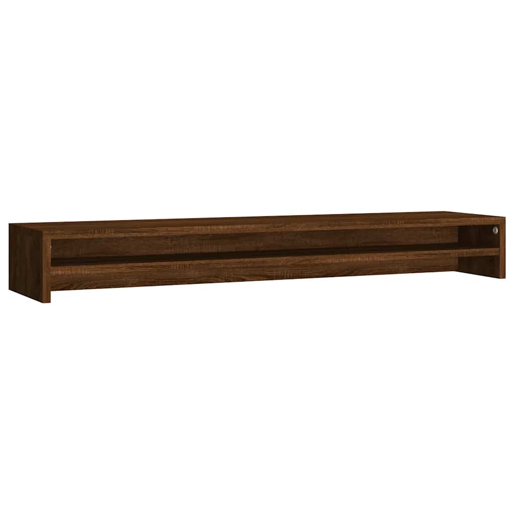 Monitorstandaard 100x24x13 cm bewerkt hout bruin eikenkleur is nu te koop bij PeponiXL, paradijselijk wonen!