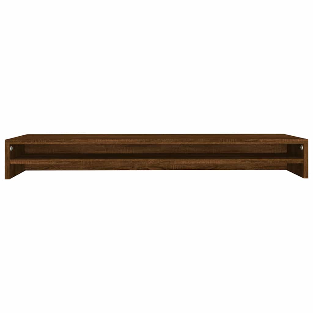 Monitorstandaard 100x24x13 cm bewerkt hout bruin eikenkleur is nu te koop bij PeponiXL, paradijselijk wonen!