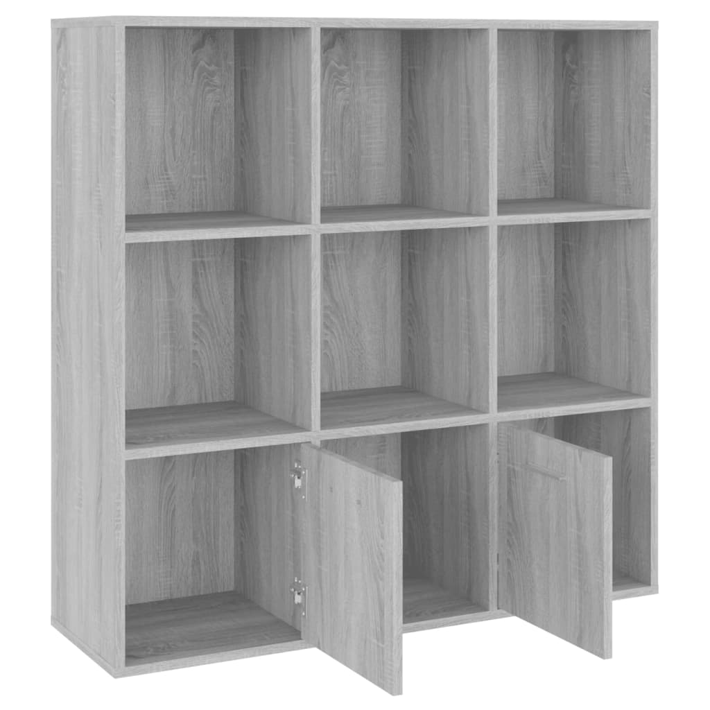 Boekenkast 98x30x98 cm grijs sonoma eikenkleurig is nu te koop bij PeponiXL, paradijselijk wonen!