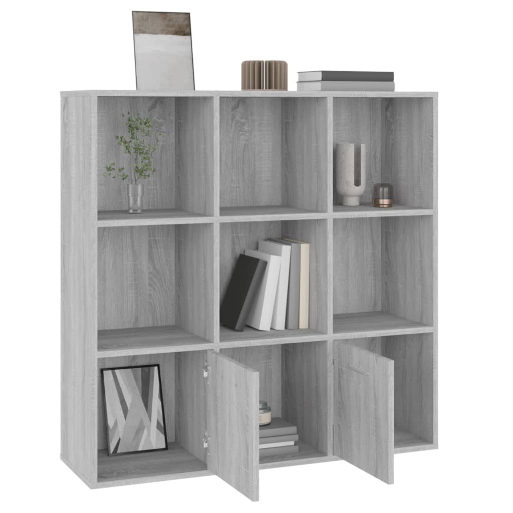 Boekenkast 98x30x98 cm grijs sonoma eikenkleurig is nu te koop bij PeponiXL, paradijselijk wonen!