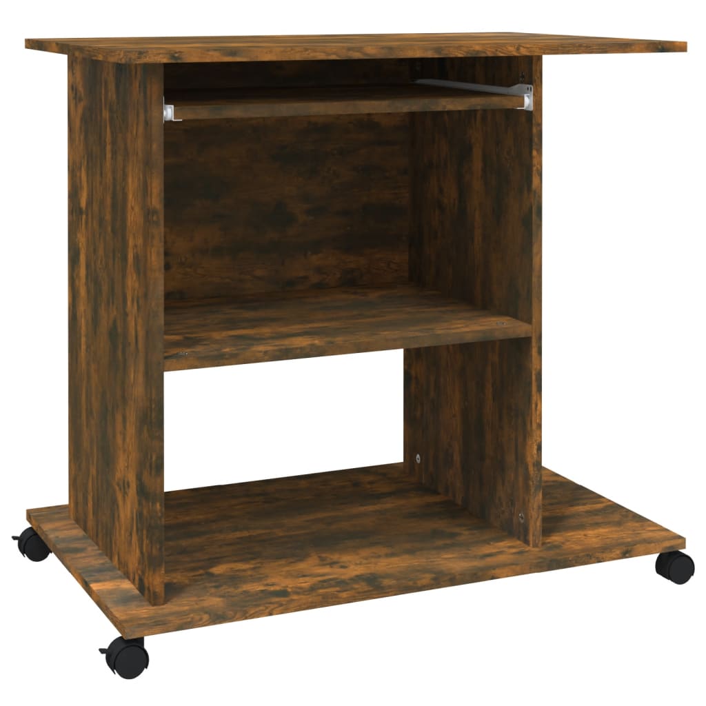 Computerbureau 80x50x75 cm bewerkt hout gerookt eikenkleurig is nu te koop bij PeponiXL, paradijselijk wonen!