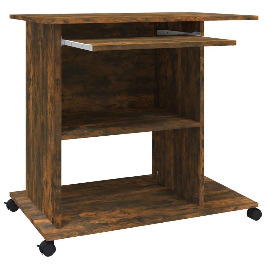 Computerbureau 80x50x75 cm bewerkt hout gerookt eikenkleurig is nu te koop bij PeponiXL, paradijselijk wonen!