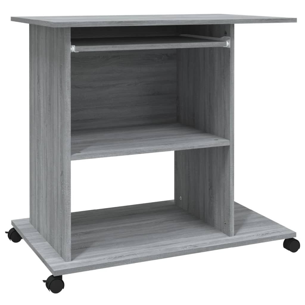 Computerbureau 80x50x75 cm bewerkt hout grijs sonoma eikenkleur is nu te koop bij PeponiXL, paradijselijk wonen!