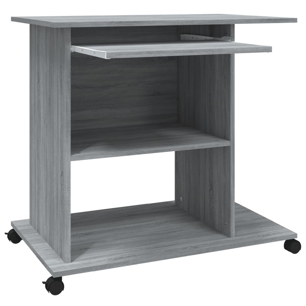 Computerbureau 80x50x75 cm bewerkt hout grijs sonoma eikenkleur is nu te koop bij PeponiXL, paradijselijk wonen!