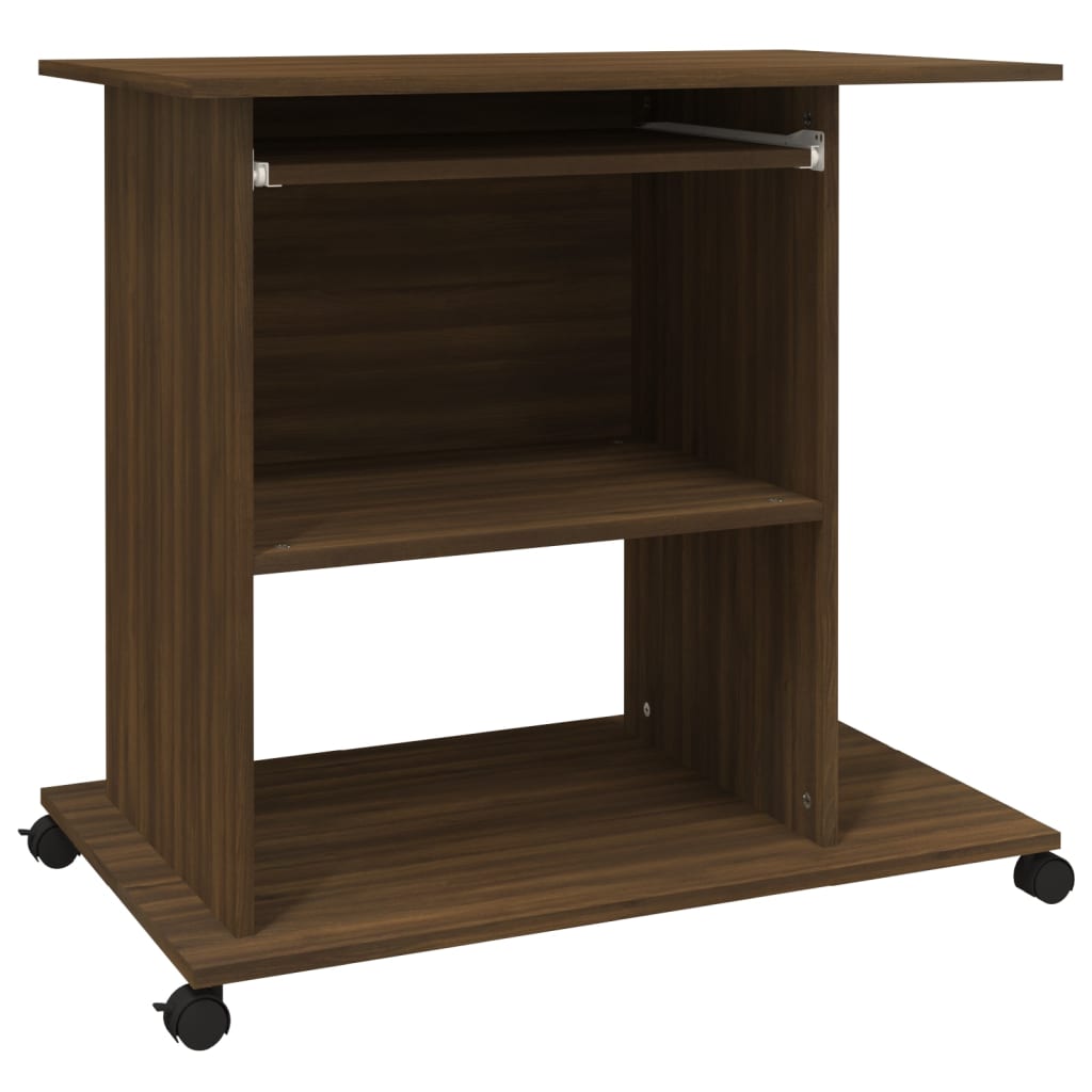 Computerbureau 80x50x75 cm bewerkt hout bruin eikenkleur is nu te koop bij PeponiXL, paradijselijk wonen!