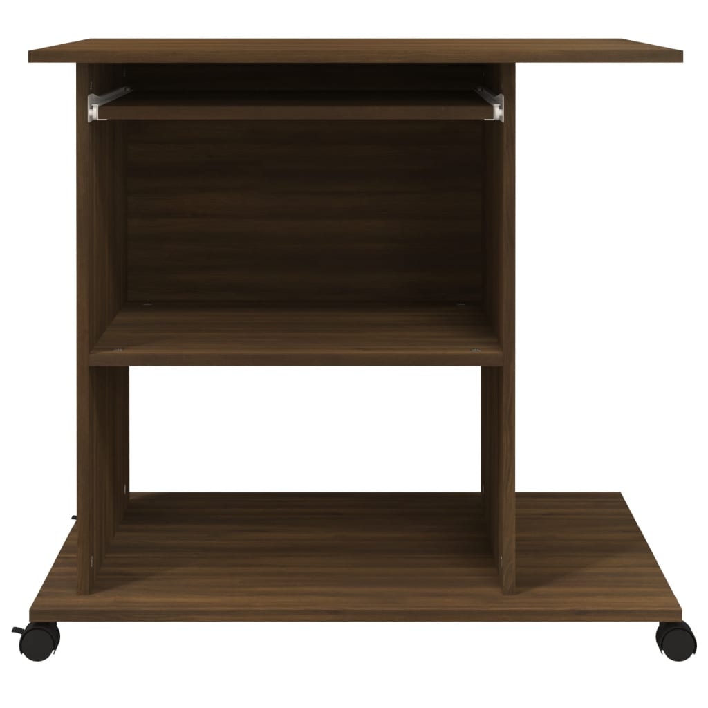 Computerbureau 80x50x75 cm bewerkt hout bruin eikenkleur is nu te koop bij PeponiXL, paradijselijk wonen!