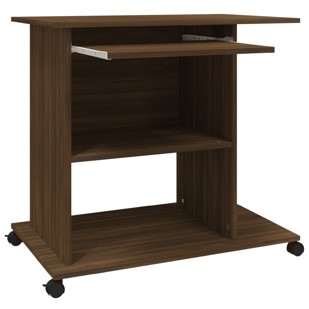 Computerbureau 80x50x75 cm bewerkt hout bruin eikenkleur is nu te koop bij PeponiXL, paradijselijk wonen!