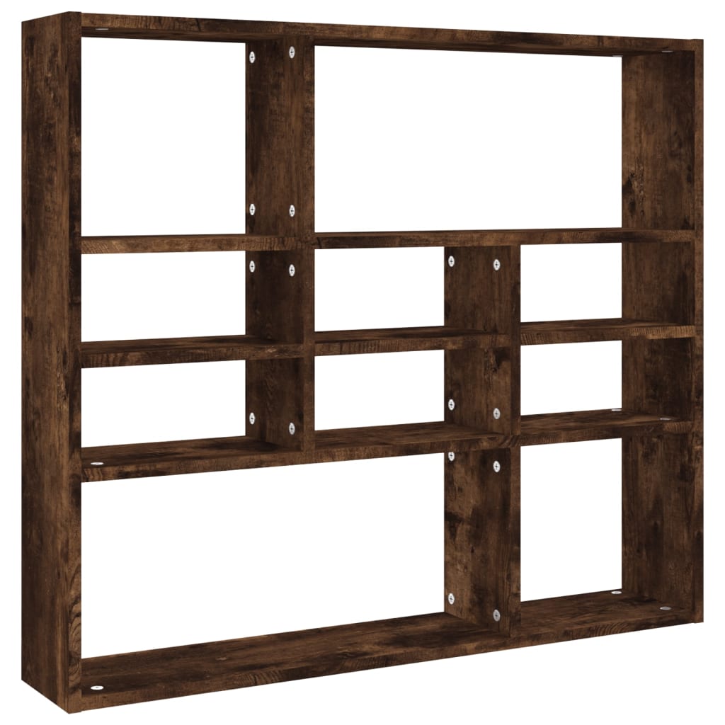 Wandschap 90x16x78 cm bewerkt hout gerookt eikenkleurig is nu te koop bij PeponiXL, paradijselijk wonen!