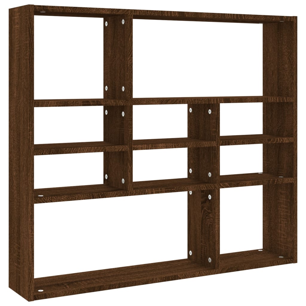 Wandschap 90x16x78 cm bewerkt hout bruin eikenkleur is nu te koop bij PeponiXL, paradijselijk wonen!