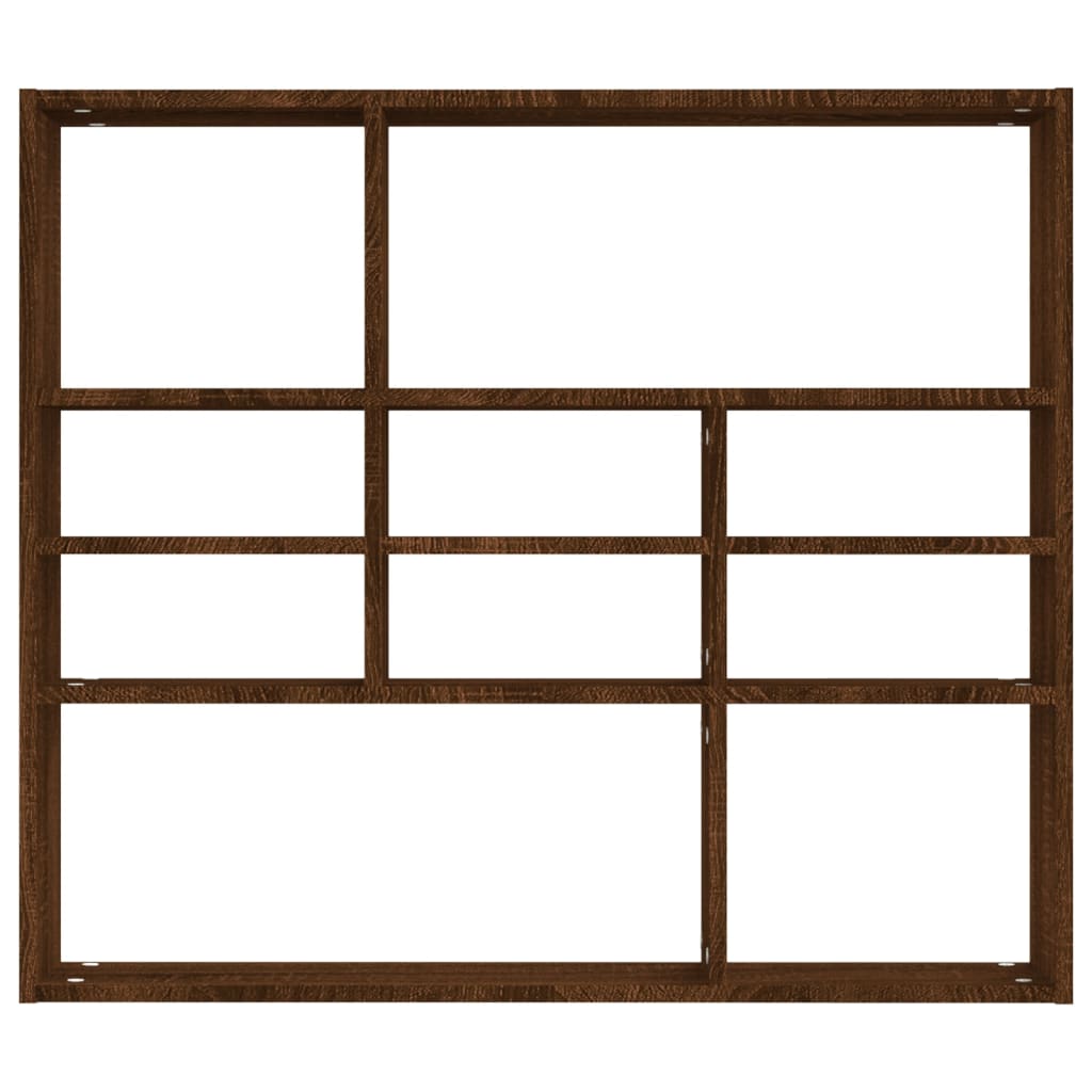 Wandschap 90x16x78 cm bewerkt hout bruin eikenkleur is nu te koop bij PeponiXL, paradijselijk wonen!