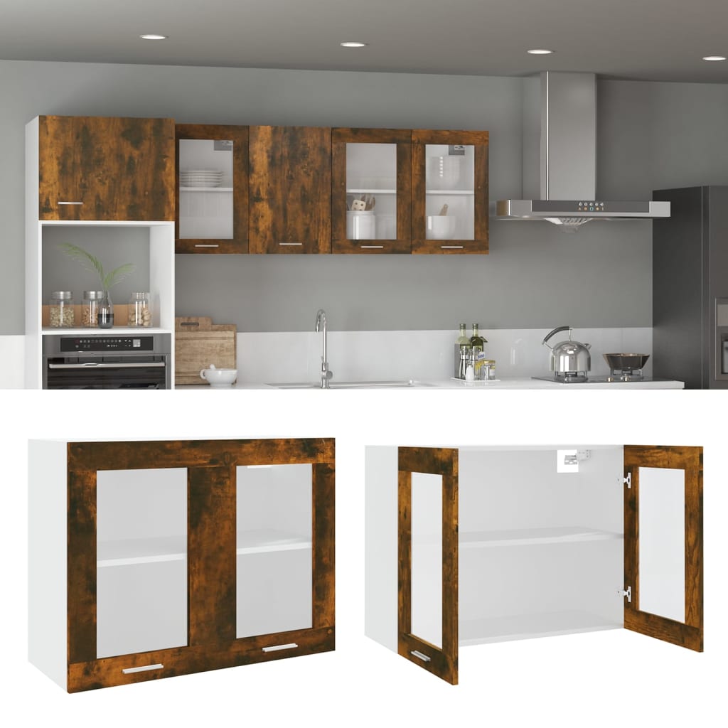 Bovenkast Lyon 80x31x60 cm bewerkt hout gerookt eikenkleurig is nu te koop bij PeponiXL, paradijselijk wonen!